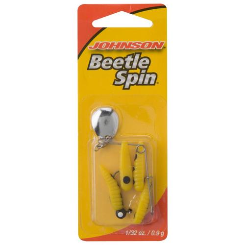 2-Inch Johnson Nickel Plated Blade Beetle Spin Black Chartreuse