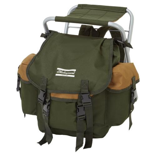 Fishing rucksack with outlet seat