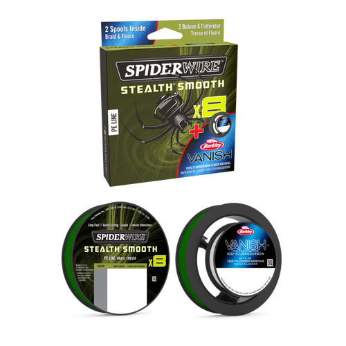  SpiderWire Stealth 8lb Braid + Trilene 100% Fluorocarbon  Dual Spool