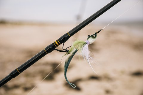 Close-up or lure on rod