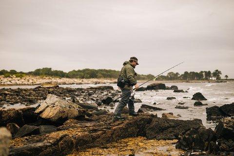 Angler scouting on beach