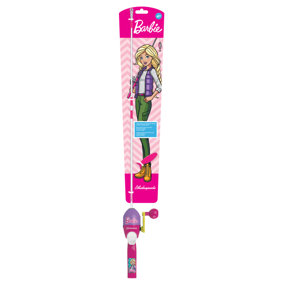 Barbie Fishing Kit with Shakespeare Telescopic Rod and Reel Mattel