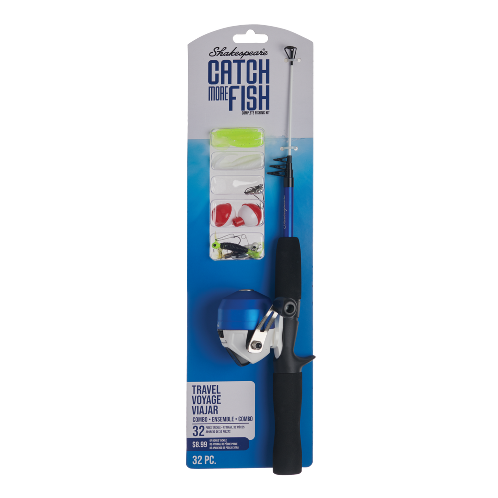 Shakespeare Catch More Fish Travel Spincast Kit - Pure Fishing