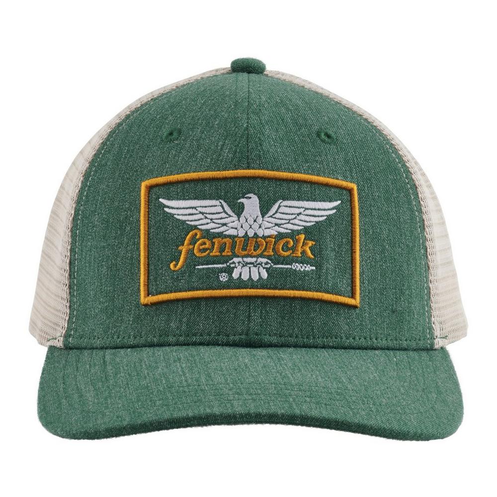 Fenwick Original Trucker Hat - Heather Forest Green/Ecru, One Size Fits Most