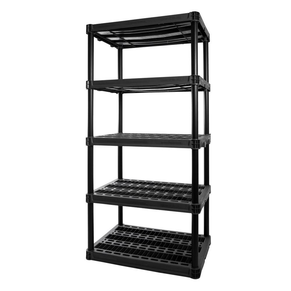 Extra heavy duty 5 tier deals plastic garage shelving storage unit