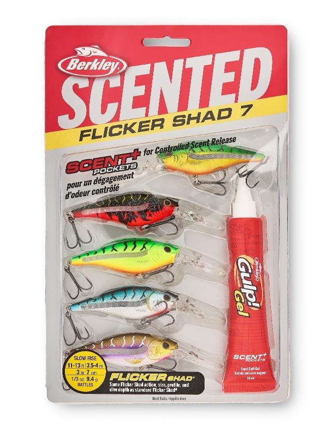Scented Flicker Shad® tiger pack