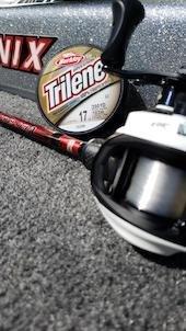 Trilene 100% Fluorocarbon next to reel