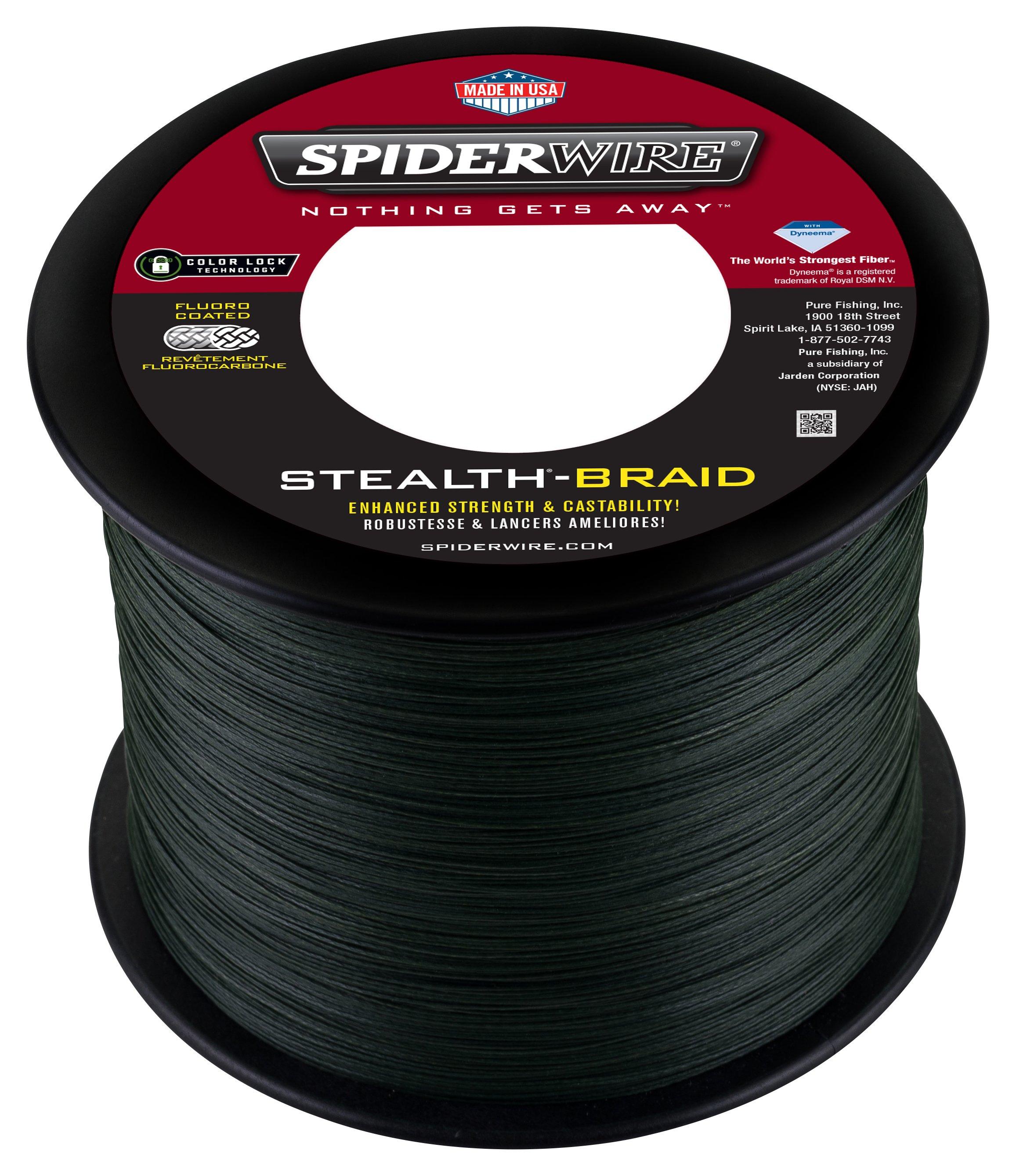  SpiderWire Stealth Superline, Hi-Vis Yellow, 15lb 6.8kg,  200yd 182m Braided Fishing Line, Suitable For Freshwater And Saltwater  Environments
