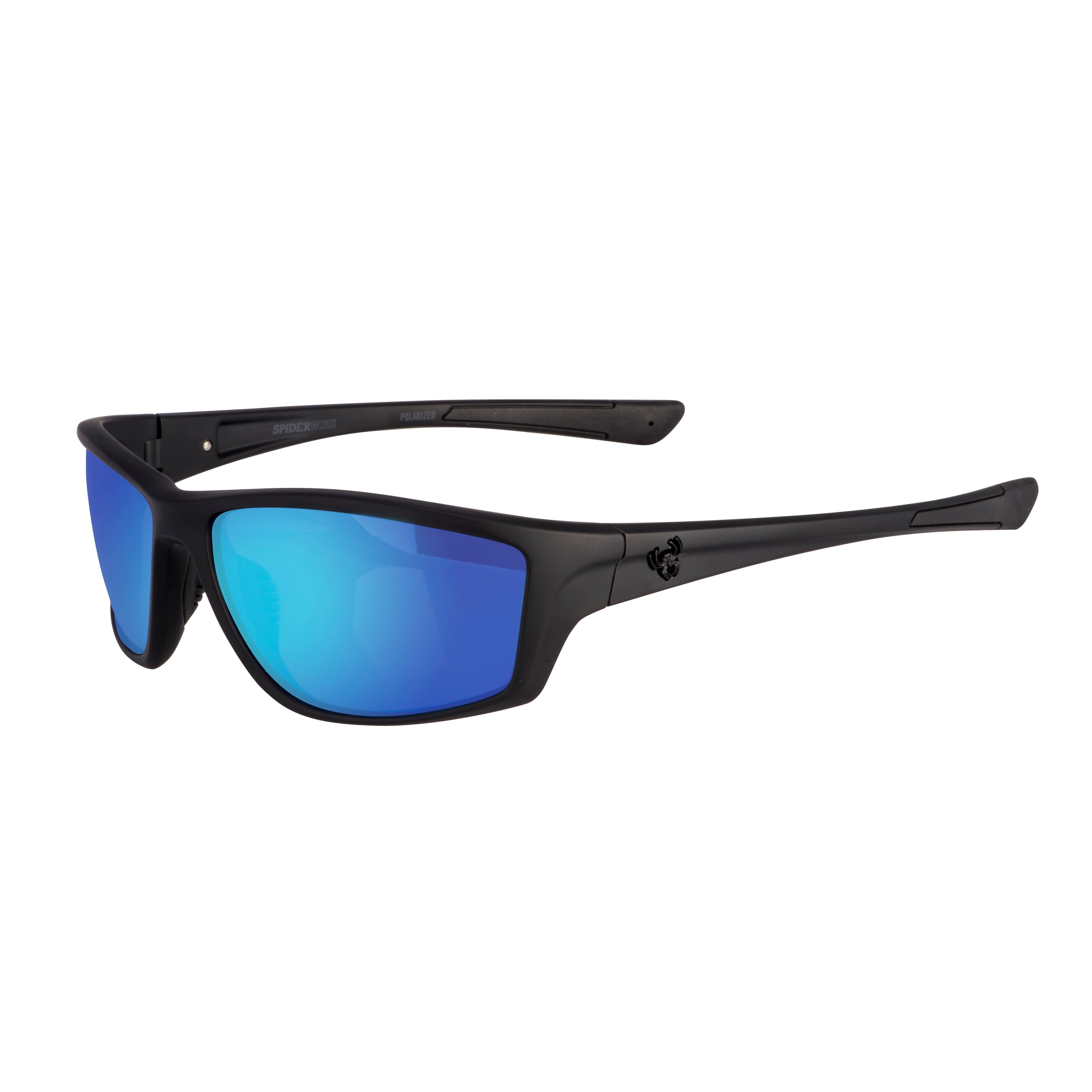 SpiderWire SPW006 Sunglasses - Matte Silver Frame - Smoke/Blue