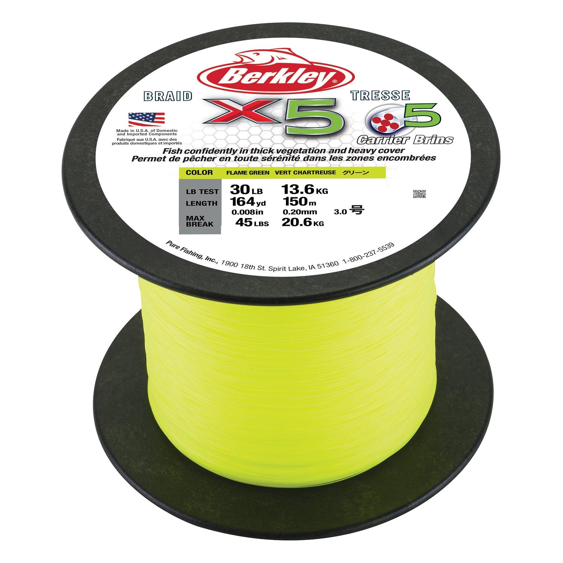 Berkley X5 Braid Fishing Line 80lb Flame Green ~ NEW