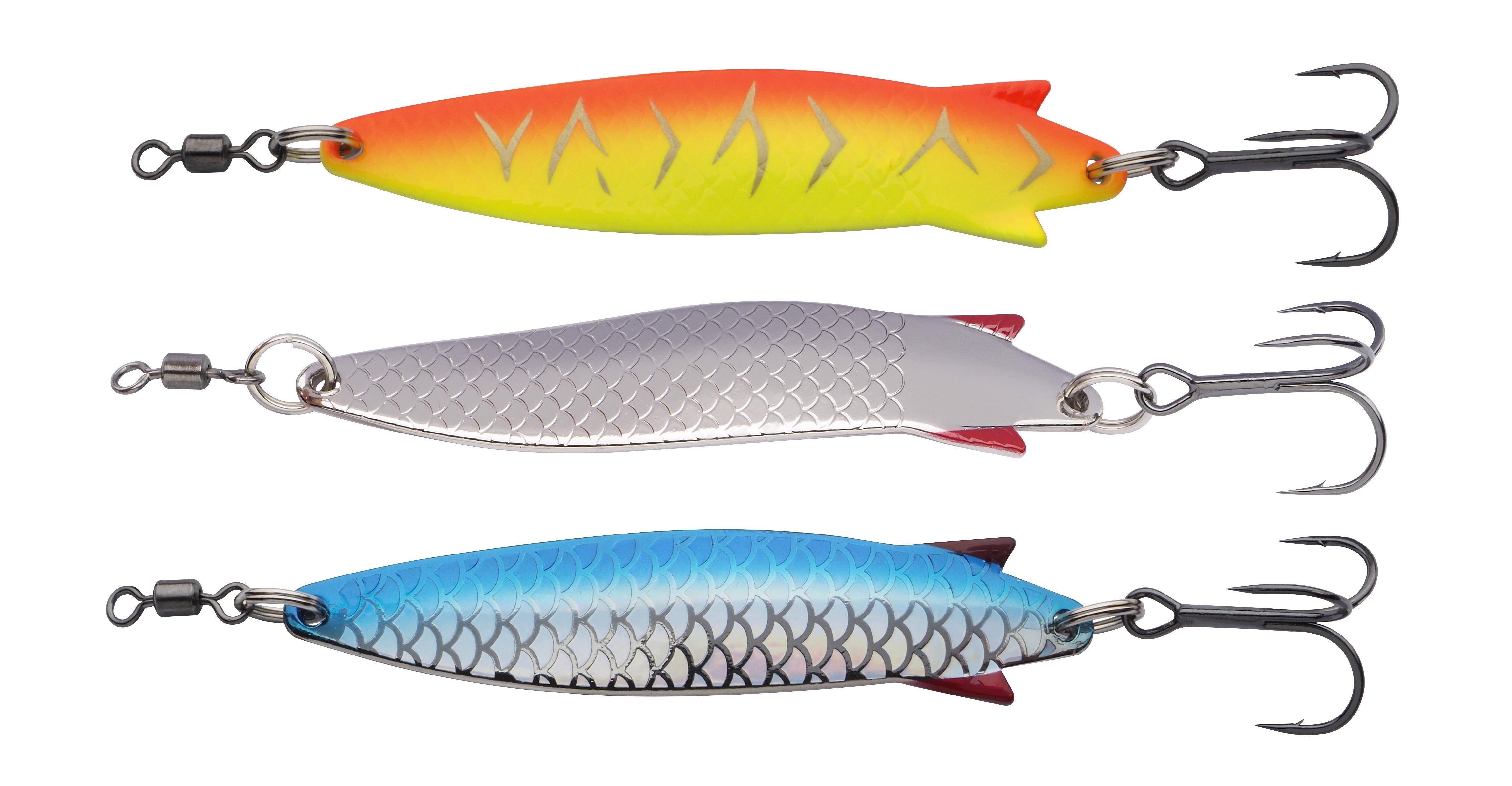 5 Silver ABU GARCIA fishing lures fine condition (2x18g 2 x 12g 1x 20g (63)