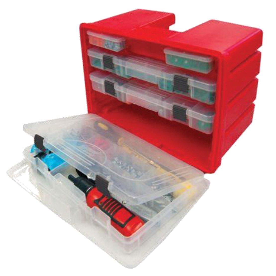 Plano 1561093 135402 4-by Rack 3500 Hard System Tackle Storage Box - Red